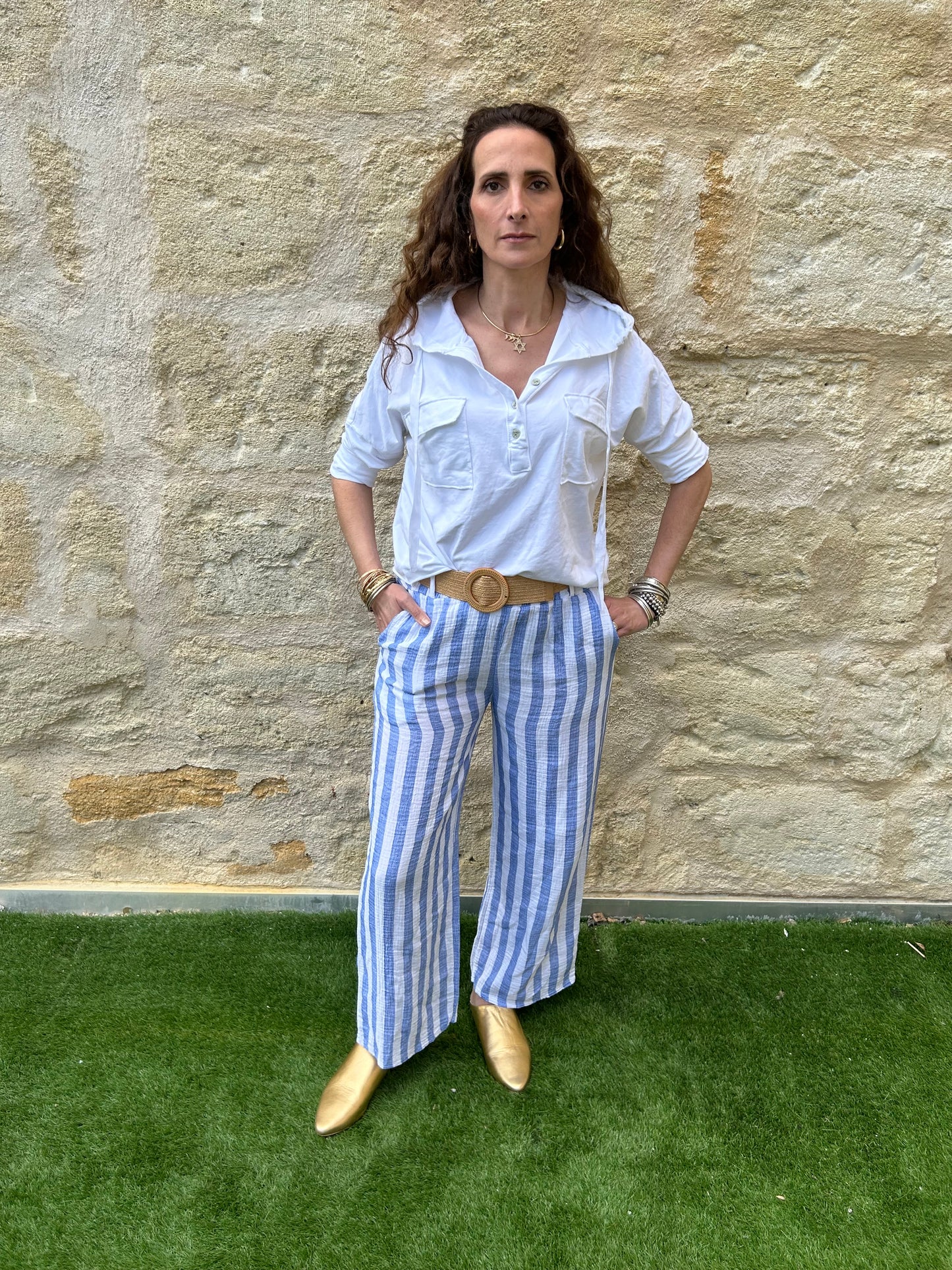 Pantalon grosse rayure