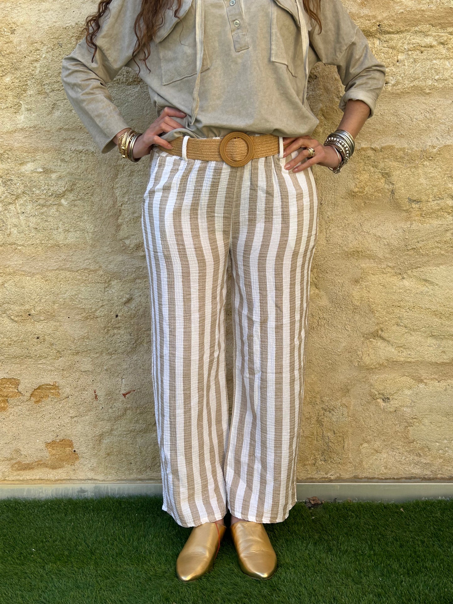 Pantalon grosse rayure