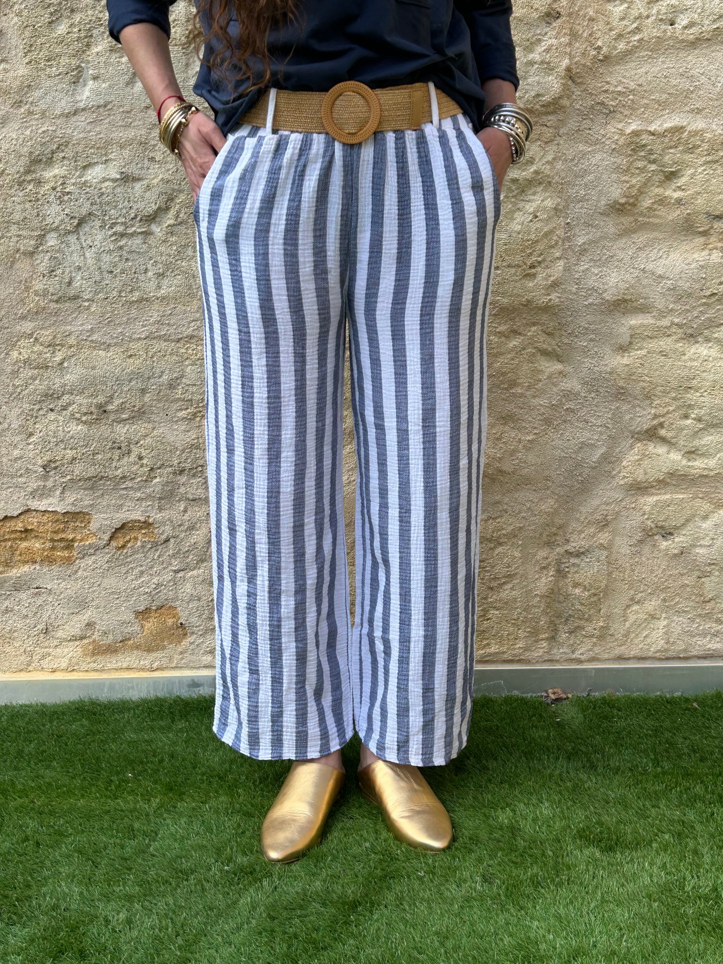 Pantalon grosse rayure