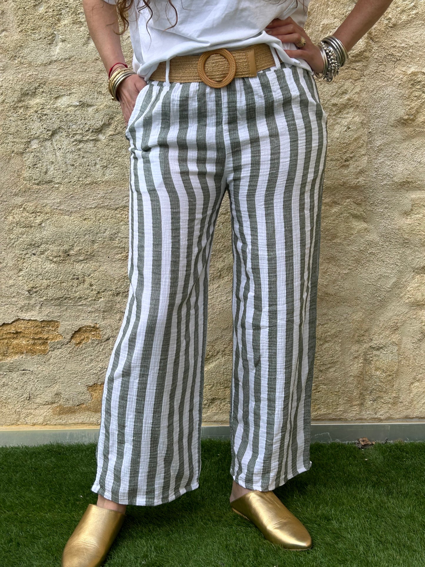 Pantalon grosse rayure